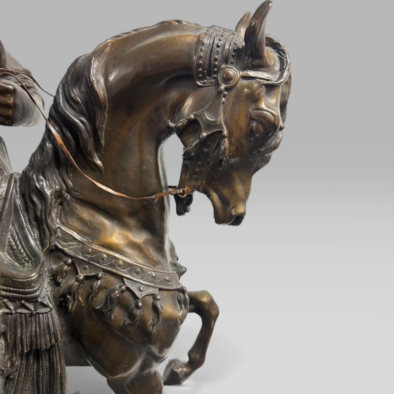 Antique French Bronze Sculpture Arab Horseman After Barye & Guillemin, 75 cm - Image 7